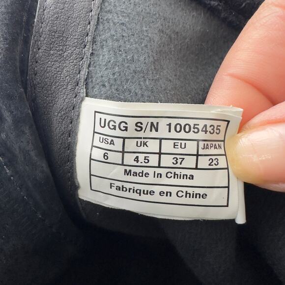 UGG Silva‎ black suede Moto boots W-6 - Picture 8 of 10